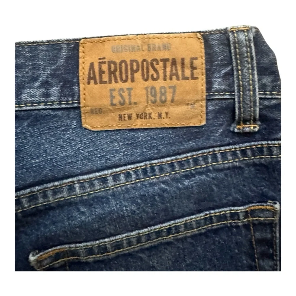 Aeropostale Men's Dark Blue Straight Jeans - Picture 3 of 7